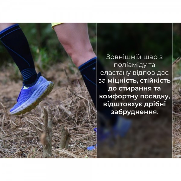 Водонепроницаемые носки Dexshell Longlite Socks 2.0, серые полоски, размер S (36-38)